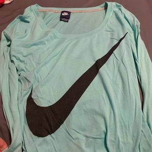 Aqua Nike long sleeve shirt